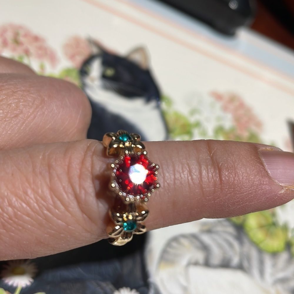 Stackable Red Clear Cz Ring - image 6